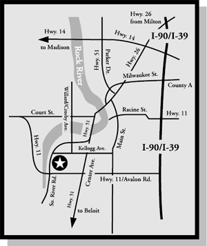 A small map of Janesville's roads.